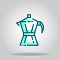 Moka pot icon or logo in twotone