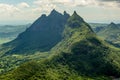 The Moka Range seen from Le Pouce mountain in central Mauritius Royalty Free Stock Photo