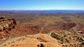 Moki Dugway road leads out of the Valley of the Gods to Muley Point which overlooks Monument Valley, Mexican Hat and the Royalty Free Stock Photo