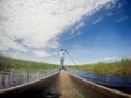 Mokoro canoe trip on the Okavango delta Royalty Free Stock Photo