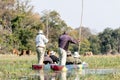 Mokoro ride in the okawango delta in Botswana in africa