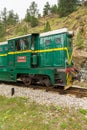 Green locomotive narrow gauge railway, Mokra Gora, Serbia