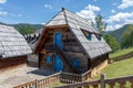 Wooden house in Drvengrad, Eco village built by Emir Kusturica in Mokra Gora, Serbia