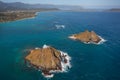 Beautiful Aerial View of the Moke Islands Oahu Hawaii Royalty Free Stock Photo