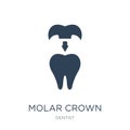 molar crown icon in trendy design style. molar crown icon isolated on white background. molar crown vector icon simple and modern Royalty Free Stock Photo