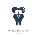 Molar crown icon. Trendy flat vector Molar crown icon on white b