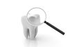 Molar with magnifying glass