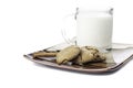 Molasses cookie with milk Royalty Free Stock Photo