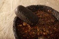 Homemade Mexican Salsa de Molcajete Royalty Free Stock Photo