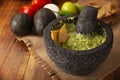 Molcajete Dipping sauce Guacamole Royalty Free Stock Photo