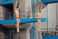 A. Molchanov and S. Nikolaev jump Royalty Free Stock Photo