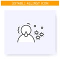 Mold allergy line icon. Editable illustration
