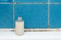 Mold in bath, shampoo bottle, bathroom