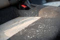 Mold on a car seat that has been left unused for several months Royalty Free Stock Photo