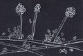 Mold fungi Acremonium, hand drawn illustration Royalty Free Stock Photo