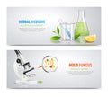 Mold Fungus Horizontal Banners Royalty Free Stock Photo