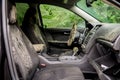 Mold growing inside a flooded car after Hurricane Harvey