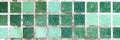 mold on joints between the ceramic tile in bathroom. old black toxic mildew dirt on the white seams of green mosaic tiles before c Royalty Free Stock Photo