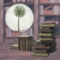 Mold in old books, 3D illustration