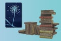 Mold in old books, 3D illustration