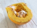 Mold on a pumpkin. Improper storage of vegetables. Royalty Free Stock Photo