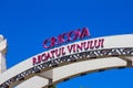 Moldavia, Chisinau may 2018: Arch of the entrance to the territory of the famous grapes and wine production plant