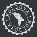 Moldavia Seal Map. Silhouette Postal Passport Stamp. Round Vector Icon Postmark.