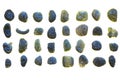 moldavite mineral czech collection Royalty Free Stock Photo