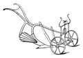 Moldboard plow tapered, fluted, rotating, vintage engraving Royalty Free Stock Photo