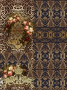 Embroidery gold baroque flowers animal print