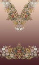 Jewellery baroque gold flowers embroidery Royalty Free Stock Photo