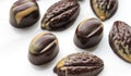 Dark chocolate pralines with caramelized chocolate. Royalty Free Stock Photo