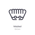 molded outline icon. isolated line vector illustration from kitchen collection. editable thin stroke molded icon on white