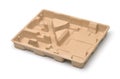 Molded pulp protective packaging tray