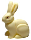 A molded vertical white chocolate cute Easter bunny rabbit