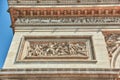 Moldings and decorations on the Arc de Triomphe in Paris. Franc