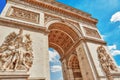 Moldings and decorations on the Arc de Triomphe in Paris. Franc