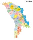 Moldova administrative and political vector map