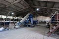 Moldova, Bender - June 28, 2019: Paving slab production workshop