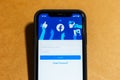 Moldova, Chisinau - 05.07.2020: Close-up of facebook application opened on iPhone`s screen