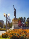 Moldova, Chisinau. Historical monument to Stefan Cel Mare in the city square.