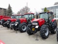 18.03.2017, Moldova, Chisinev: New tractors at a farmer`s exhibi Royalty Free Stock Photo