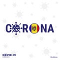 Moldova Coronavirus Typography. COVID-19 country banner