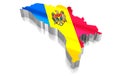 Moldova - country borders and flag