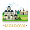 Moldova country design template Flat cartoon style