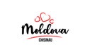 Moldova country with red love heart and its capital Chisinau creative typography logo design