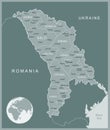 Moldova - detailed map with administrative divisions country. Vector illustration Royalty Free Stock Photo