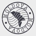 Moldova Europe Stamp Postal. Map Silhouette Seal. Passport Round Design. Vector Icon. Design Retro Travel. Royalty Free Stock Photo