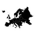 Moldova on Europe territory map. White background. Vector illustration