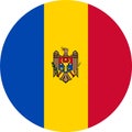 Moldova flag in circle shape isolated on transparent background Royalty Free Stock Photo